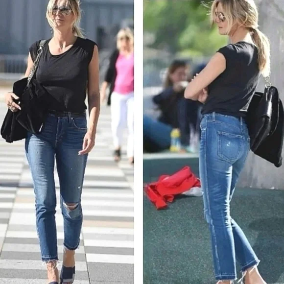 Amo Babe Blue Jeans Size 27 Very Sexy 🖤 Dive Bar Destroy Wash - Picture 6 of 10